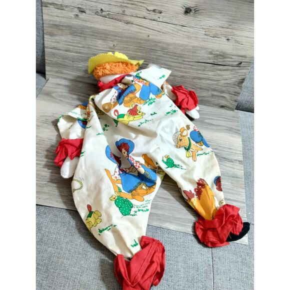 Vtg Clown Big Creepy Shelf Sitter Happy Raggedy & Andy Print Costume Handmade - Picture 8 of 10